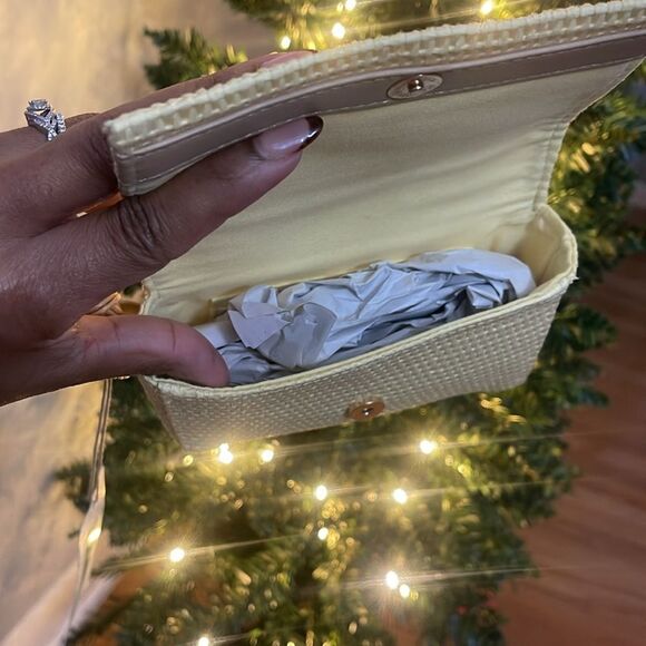 A New Day Women’s Yellow Straw Boho Bracelet Clutch Pouch Mini Bag - Picture 5 of 7